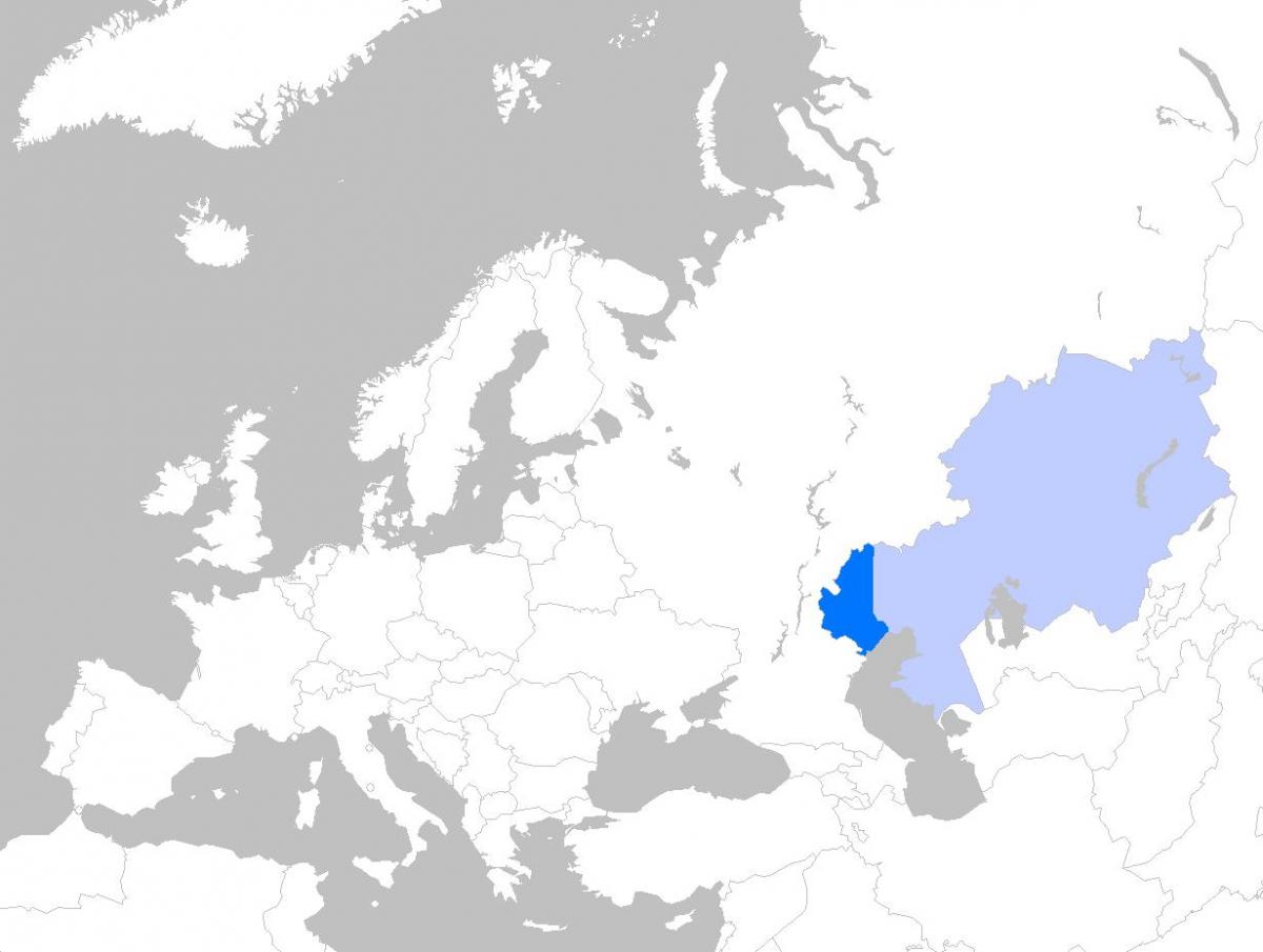 地図のカザフスタン欧州