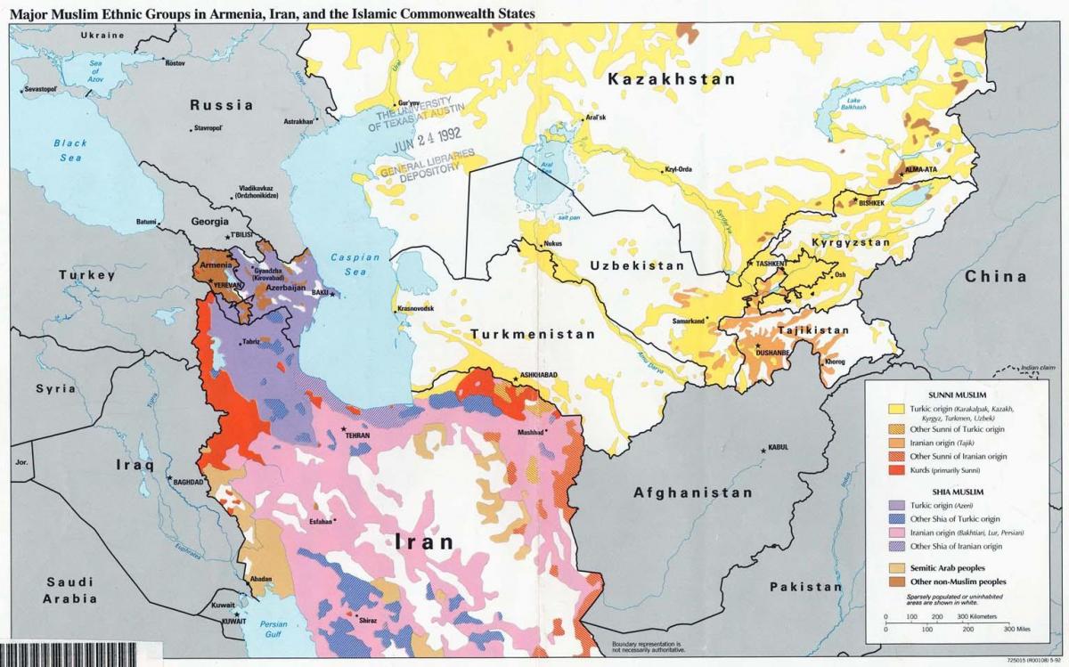 地図のカザフスタン宗教