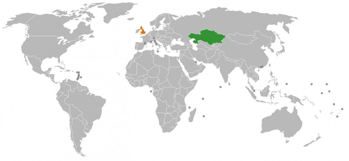 カザフスタンの場所が世界の地図