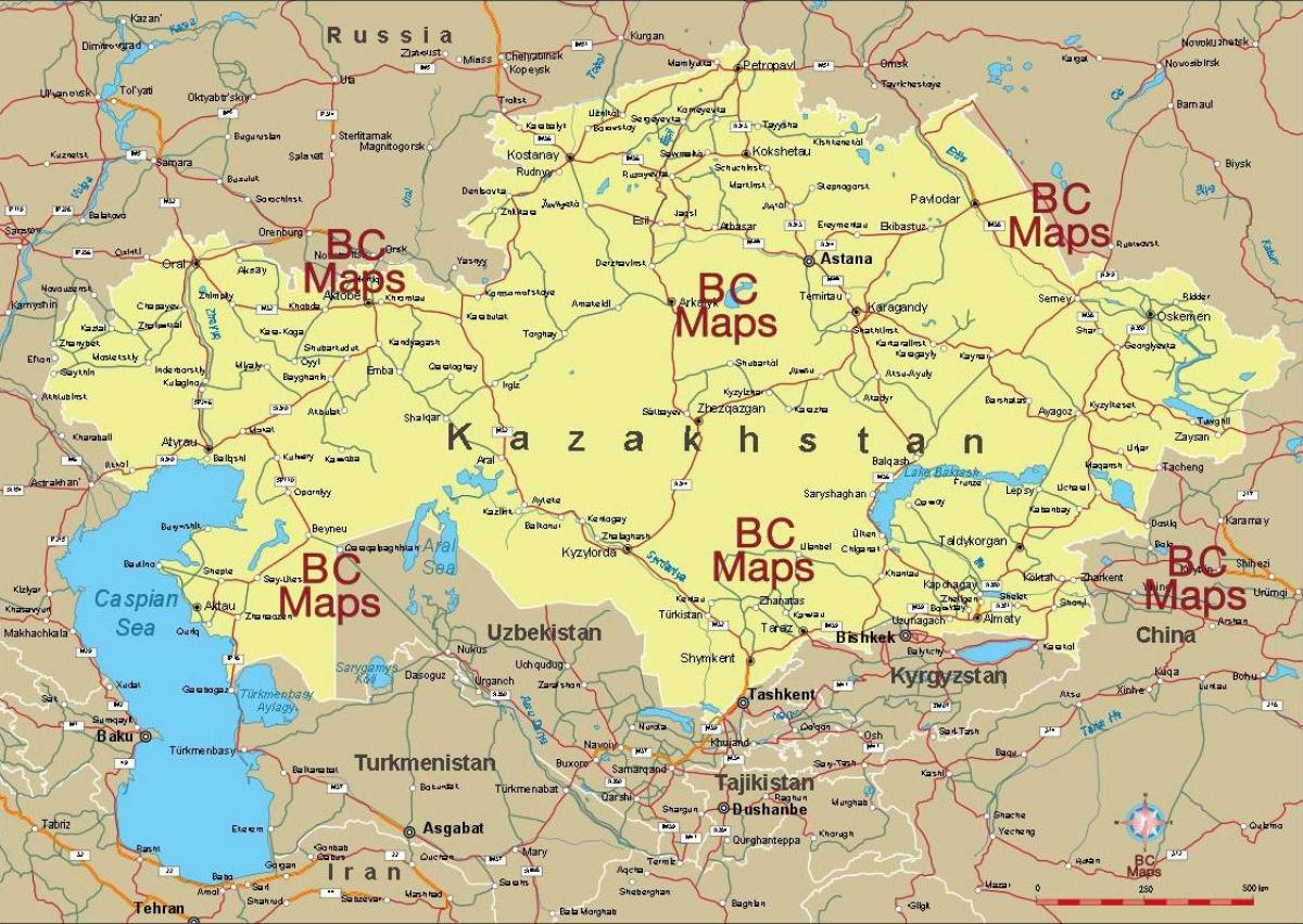 カザフスタンの都市地図