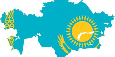 地図のカザフスタンのフラグ