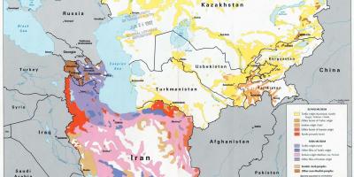 地図のカザフスタン宗教
