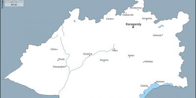 地図のカラガンダのカザフスタン